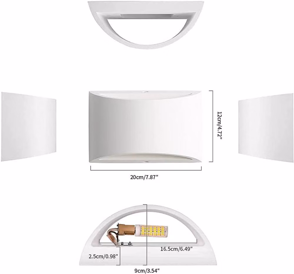 COMELY Pack of 2 Modern White Plaster LED Indoor Wall Lights with G9 Bulbs – 4