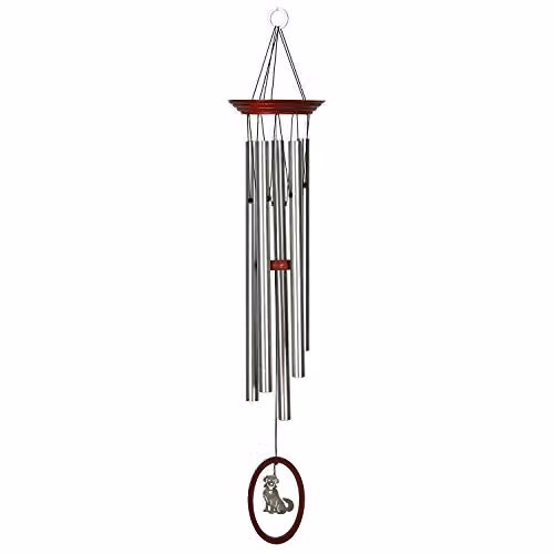 Woodstock Chimes Dog Wind Chime in Silver and Multicolour, Height: 60.96 cm – 1