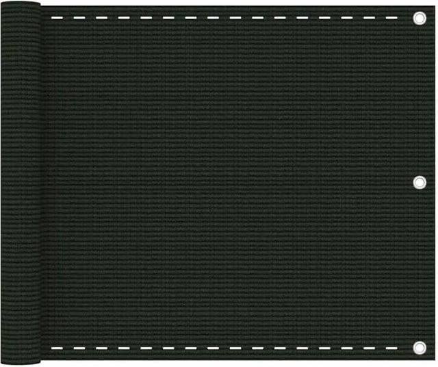 Berkfield Home Semi-Transparent Balcony Cover, Dark Green, W: 75 cm, H: 300 cm