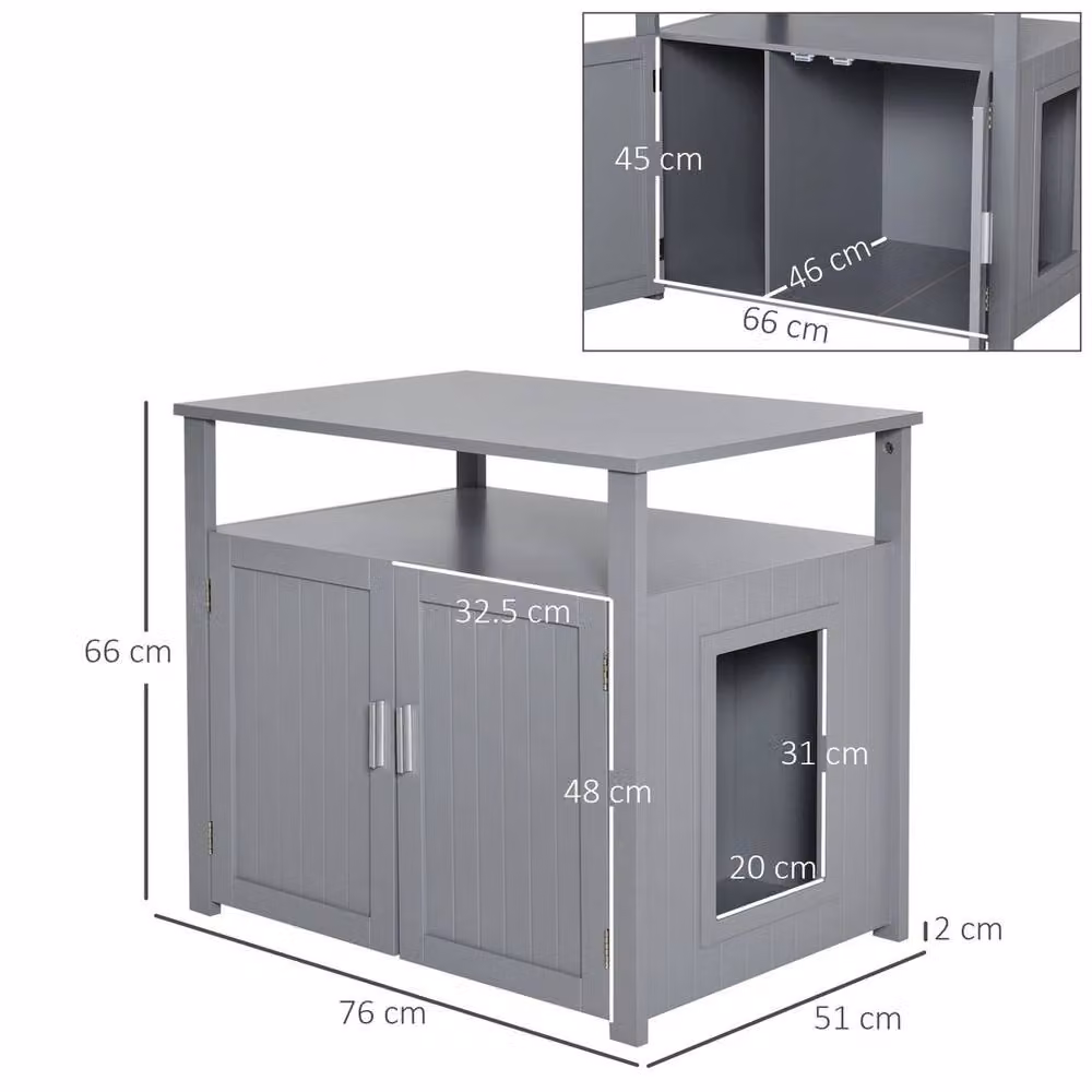 FORGEVIO Inside Tabletop Side Table Cat Box Fixture with Magnetic Closure in Grey – 2