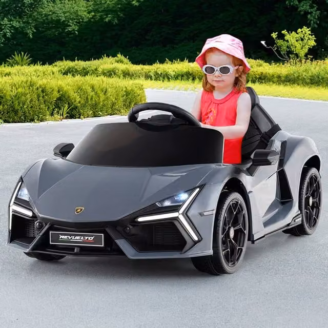 Costway Kids Electric Lamborghini Ride on Sports Car, Grey