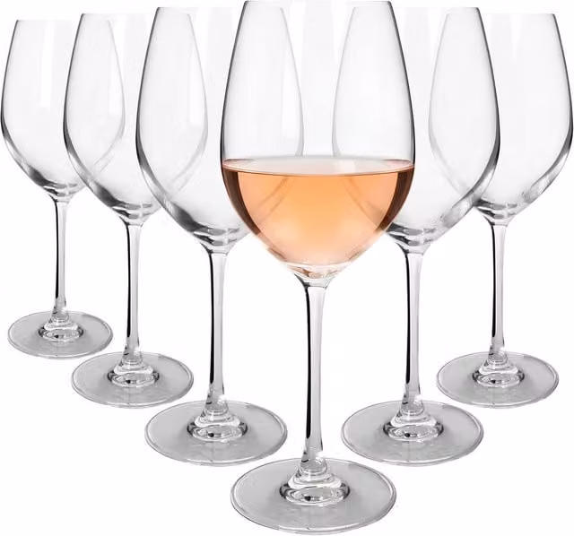 Argon Tableware Mayfair Lead-Free Crystal Rosé Wine Glasses, 540ml, Pack of 6, Clear – 1