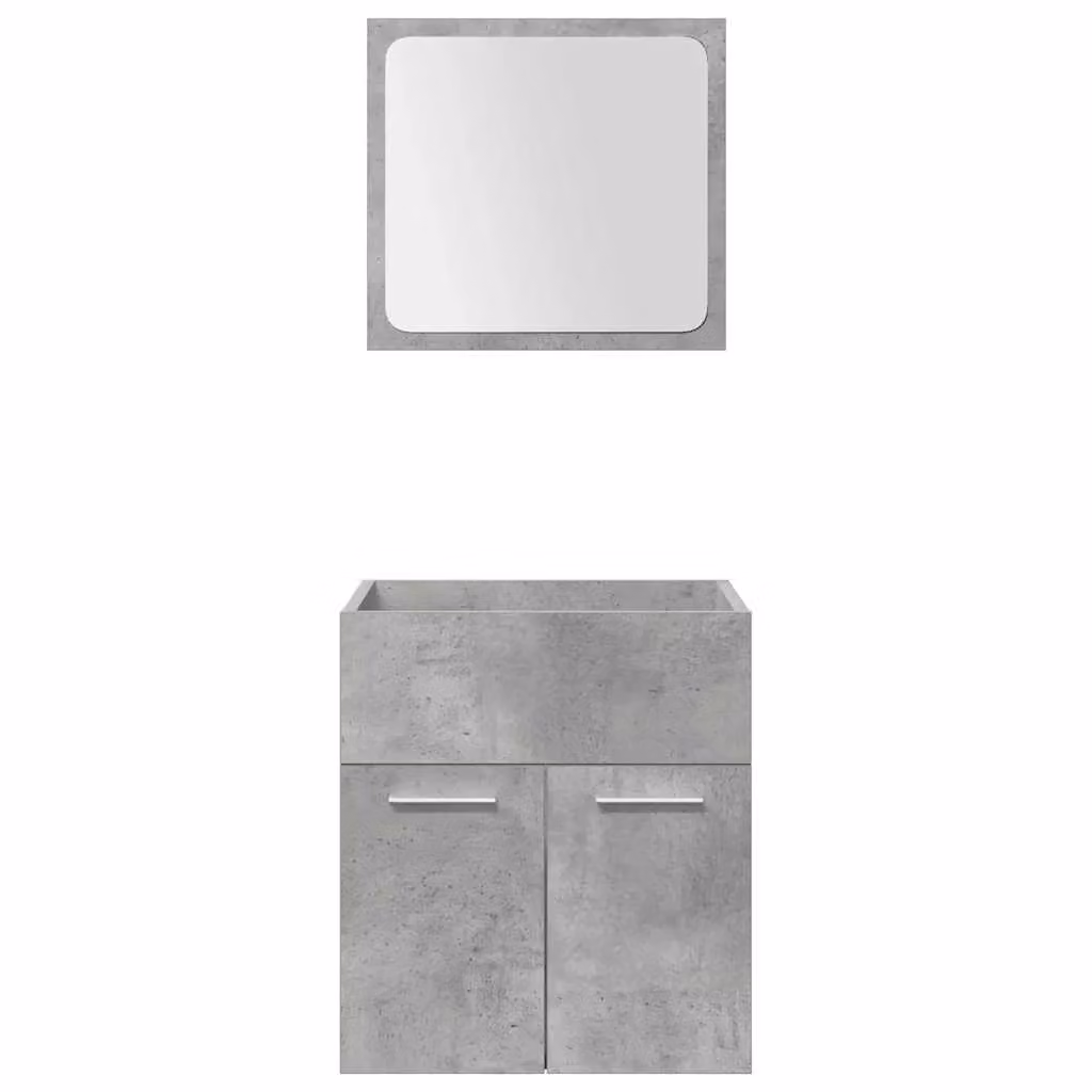 Berkfield Home 5 Piece Modern Bathroom Furniture Set in Concrete Grey – 2