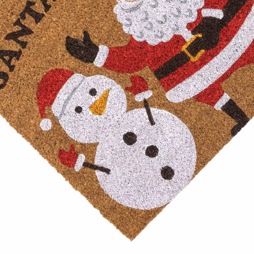 JVL Christmas Coir and PVC Doormat with Santa and Friends Graphic, Multicolour, W: 40 cm, D: 60 cm – 3