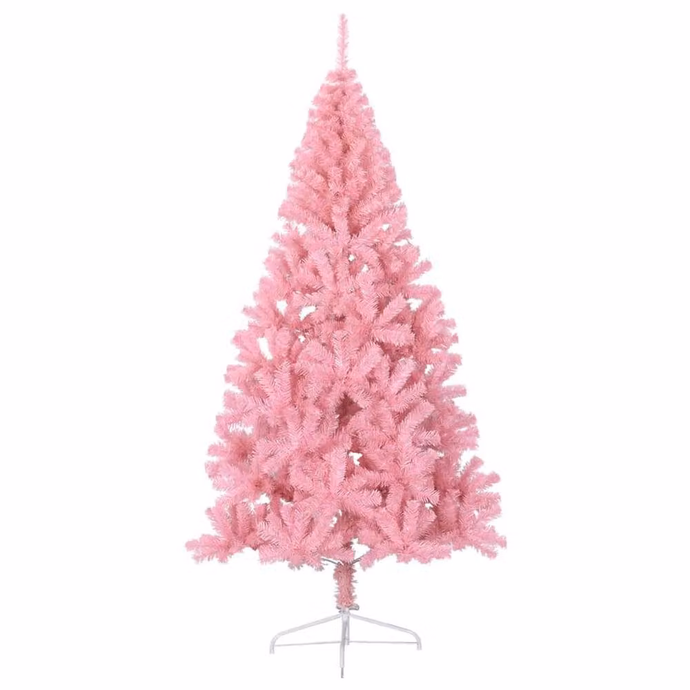 Berkfield Home Artificial Half Christmas Tree with Stand, Pink, Height: 240 cm – 2