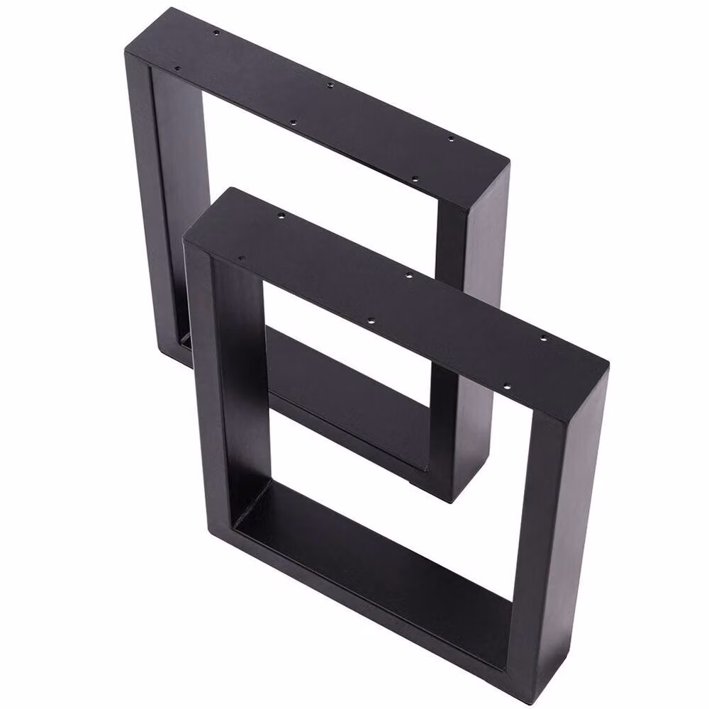 FLAVORA Heavy Duty Square Metal Table Legs, 2 Pack, Black, H 71 cm x W 52 cm x D 7 cm – 2