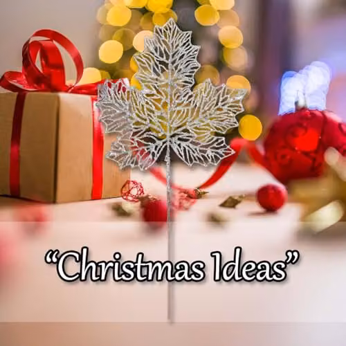 VFM e-Store Silver Christmas Glitter Maple Leaf Spray Decoration, W: 22 cm, H: 45 cm – 4