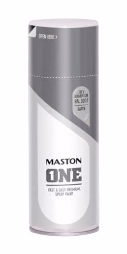 Maston One Opaque Spray Paint in Grey Aluminium RAL 9007, Satin Gloss, 400 ml