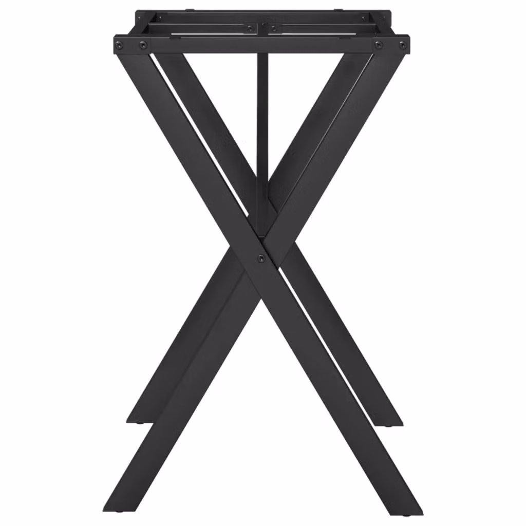 Berkfield Home X-Frame Dining Table Legs in Black Steel, W/D/H: 60 x 50 x 73 cm – 4