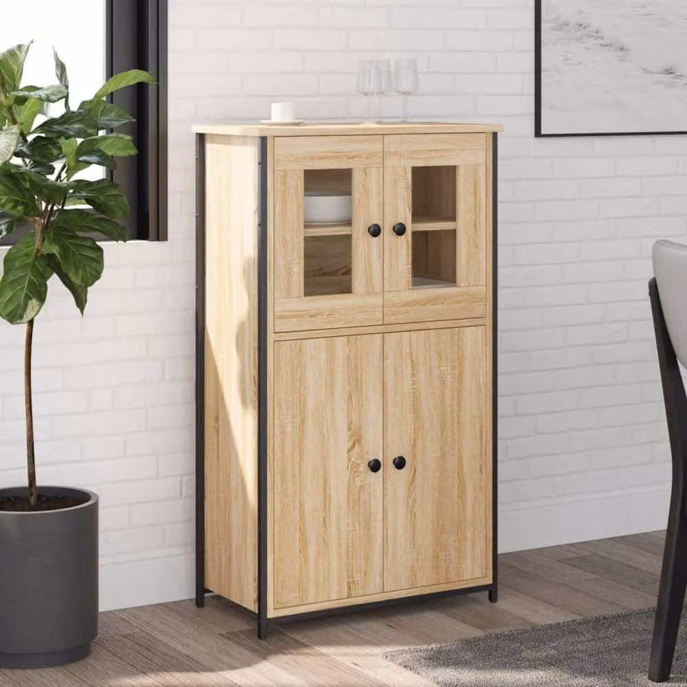 Berkfield Home Sonoma Oak Highboard in Light Oak, W/D/H: 62 x 32 x 106.5 cm – 2
