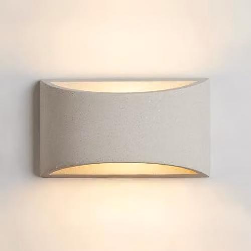 Harper Living Art Deco Ceramic Plaster Wall Light in White, Up and Down G9 Wall Sconce – 1