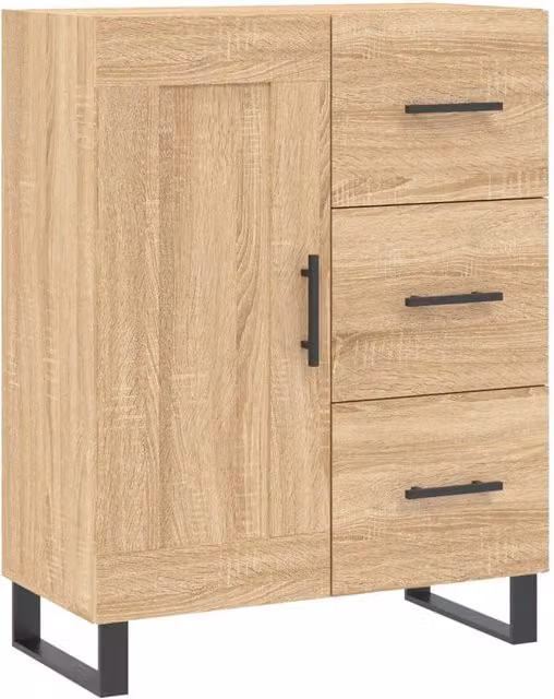 Berkfield Home Sonoma Oak Sideboard in Brown, W: 69.5 cm, D: 34 cm, H: 90 cm