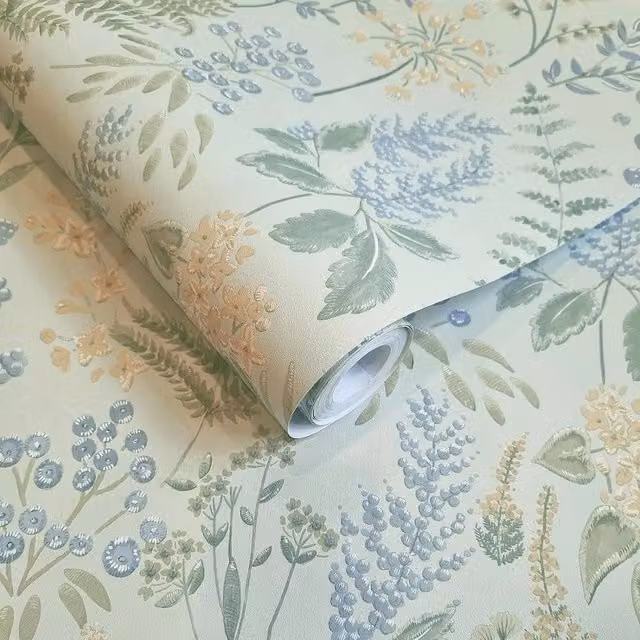 Nordara Floral Sprig Botanical Garden Wallpaper in Green