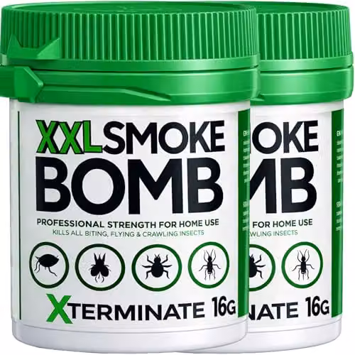 Xterminate XXL Smoke Bomb Insect Killer Fogger for Bed Bugs, Fleas and Moths, White, 2 Pack – 3