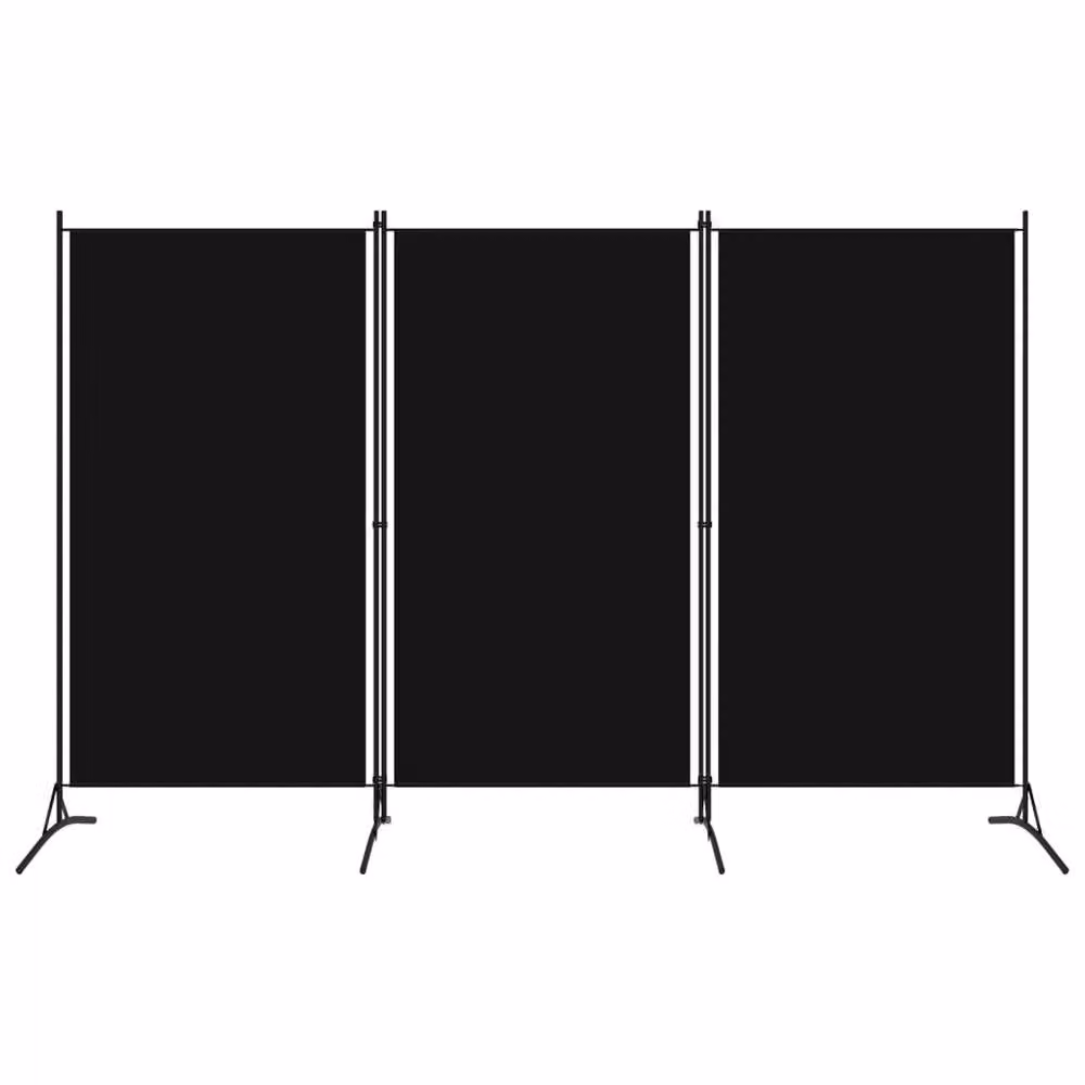 Berkfield Home 3-Panel Room Divider in Black, W: 260 cm, H: 180 cm – 2