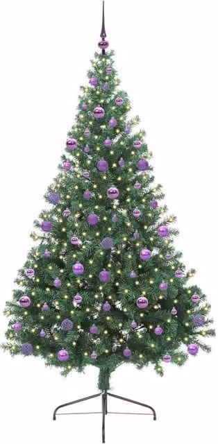 Berkfield Home Beautiful Pre-lit Artificial Christmas Tree, Green, Height: 210 cm – 1