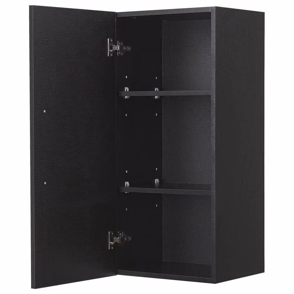 Wyld and Coco Black Matt Wall Mounted Bathroom Cabinet with Hinged Doors, W/D/H: 88 x 40 x 35 cm – 4