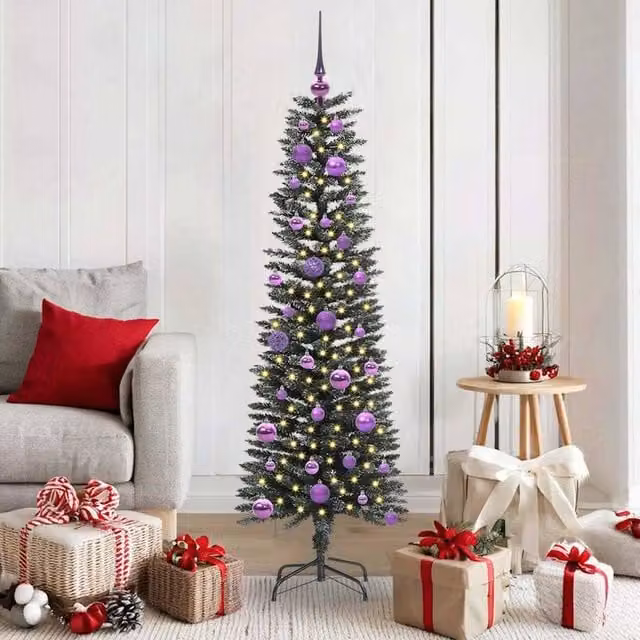 Berkfield Home Green Artificial Christmas Tree with 150 LEDs, W/D/H: 43 x 43 x 150 cm – 1