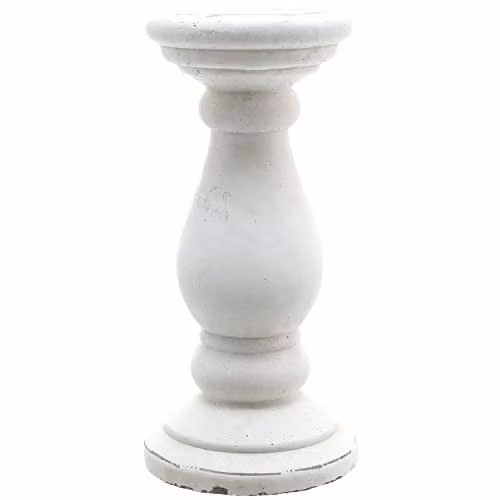 Hill Interiors White Ceramic Matte Candle Holder H 38 cm x W 18 cm x D 18 cm
