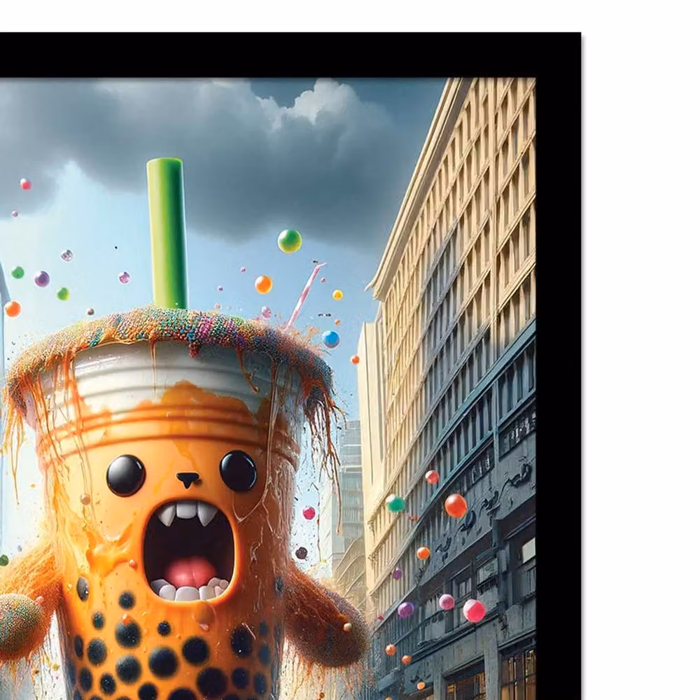Ada Ingram Kaiju Bubble Tea Multicolour Framed Paper Poster – 2