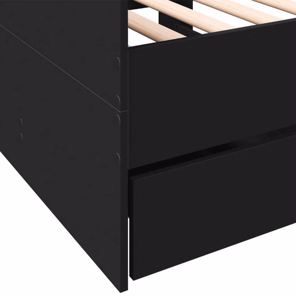 Berkfield Home Black Daybed with Drawers, Small Single, W: 75 cm, L: 190 cm – 5