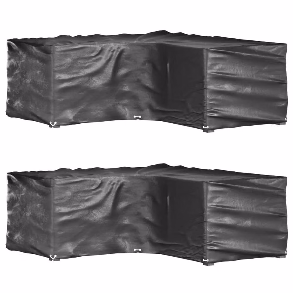Berkfield Home L-Shaped Garden Furniture Covers, 2 Pack, Black, W/D/H: 185 x 185 x 70 cm – 2