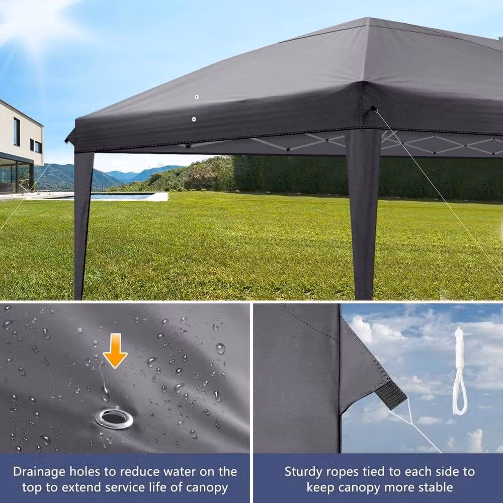 EONLION Waterproof Pop Up Gazebo Party Tent in Dark Grey – 4