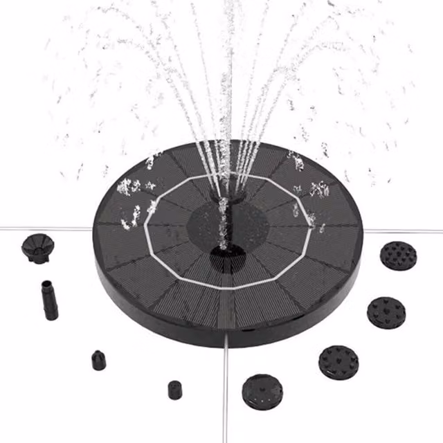 SPETLEK Solar Powered Floating Fountain Pump in Black, 1.4W – 1