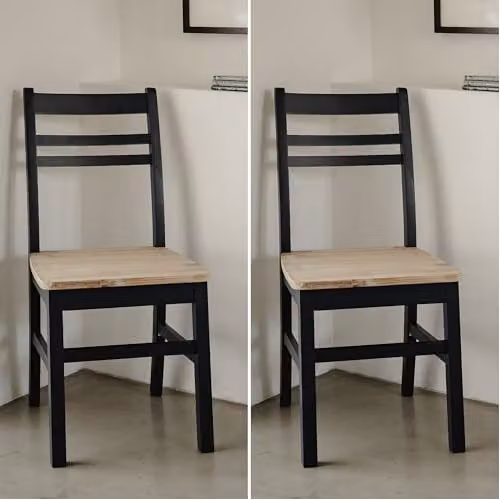 Statement Furniture Florence Country Style Wooden Dining Chairs Set of 2 in Blue