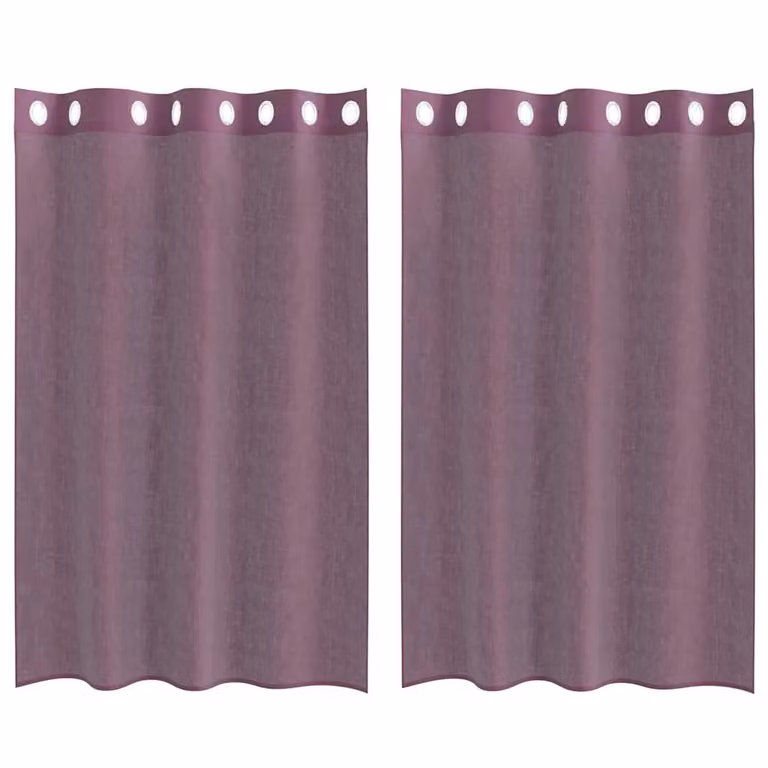 Berkfield Home Purple Voile Fabric Panel Curtains with Eyelets, 2 Pack, W: 140 cm, H: 175 cm