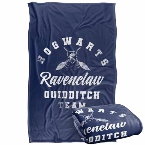 Warner Bros. Harry Potter Ravenclaw Quidditch Super Soft Fleece Throw Blanket, Multicolour, W: 91.44 cm x D: 147 cm – 1