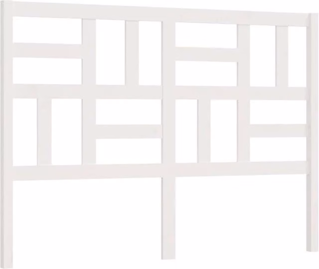 Berkfield Home White Solid Pine Wood Bed Headboard, W/D/H: 146 x 4 x 104 cm