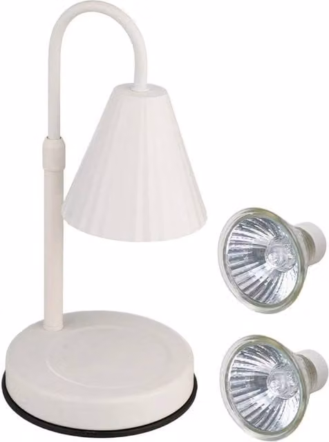 SPETLEK White Wax Candle Warmer Lamp with Height Adjustable Metal Burner and Warm White Reflector