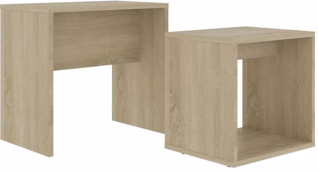 Berkfield Home Sonoma Oak Coffee Table Set in Beige, W/D/H: 48 x 30 x 45 cm – 1