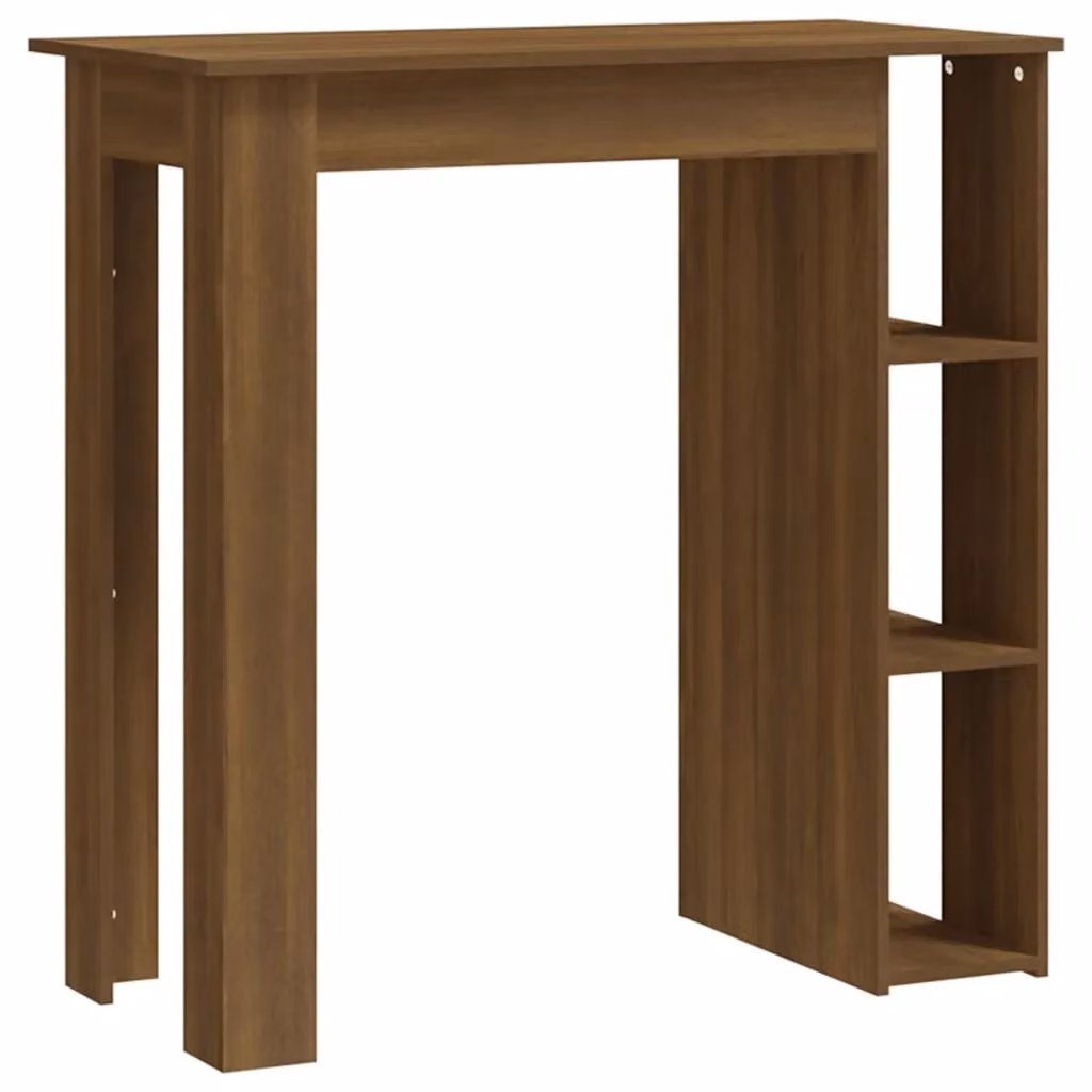 Berkfield Home Bar Table with Shelf in Brown Oak, W: 102 cm, D: 50 cm, H: 103.5 cm – 2