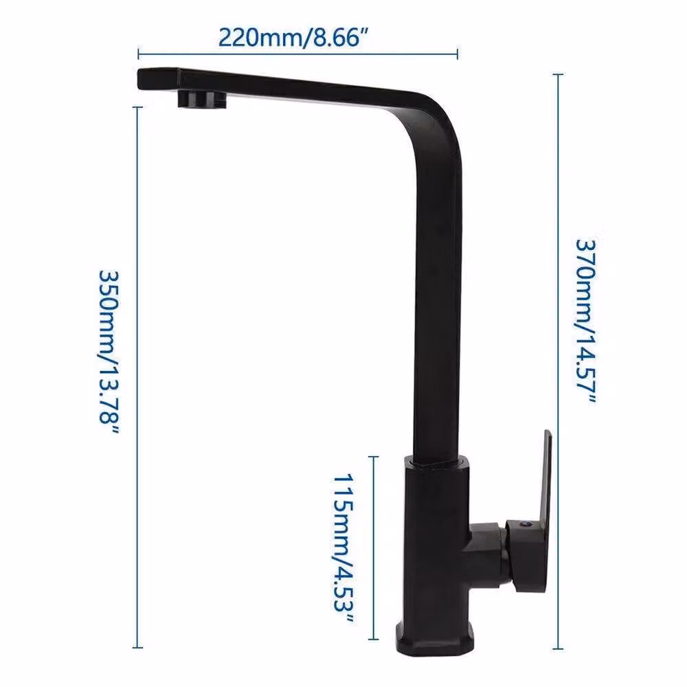 EONLION Matt Black Single Lever Kitchen Sink Mixer Tap with Swivel Spout – 2