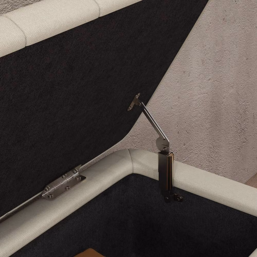 Wyld Haus Zimina Cream Linen Look Storage Ottoman – 6