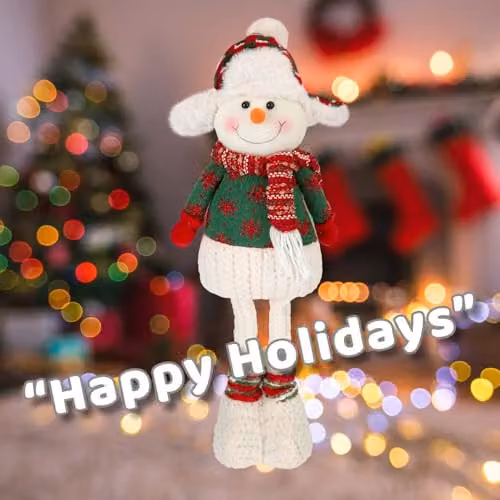 VFM e-Store Christmas Standing Snowman Decoration in White and Red, H 41 cm x W 21.5 cm – 3