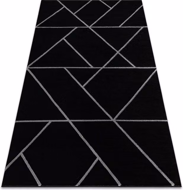 RugsX Emerald Geometric Rug in Black, W: 120 cm, L: 170 cm – 1