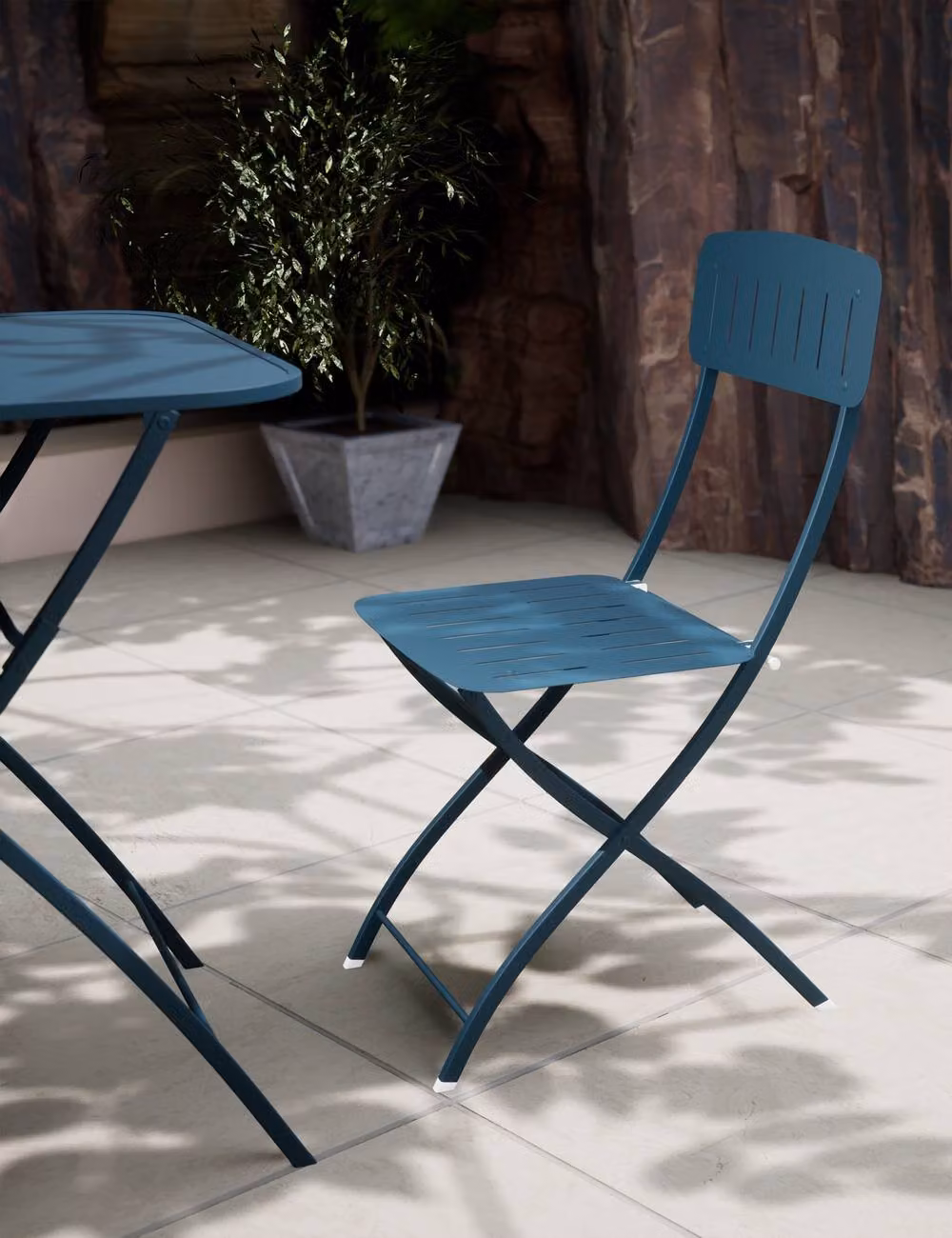 Royalcraft VENICE Bistro Square Table and 3 Chairs Set, Caribbean Blue, W: 70 cm – 2