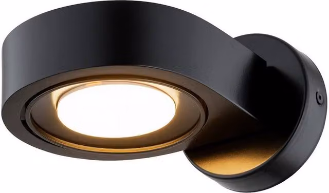 Netlighting Lotus Adjustable Up and Down Wall Lamp in Black with GX53 LED Bulb
