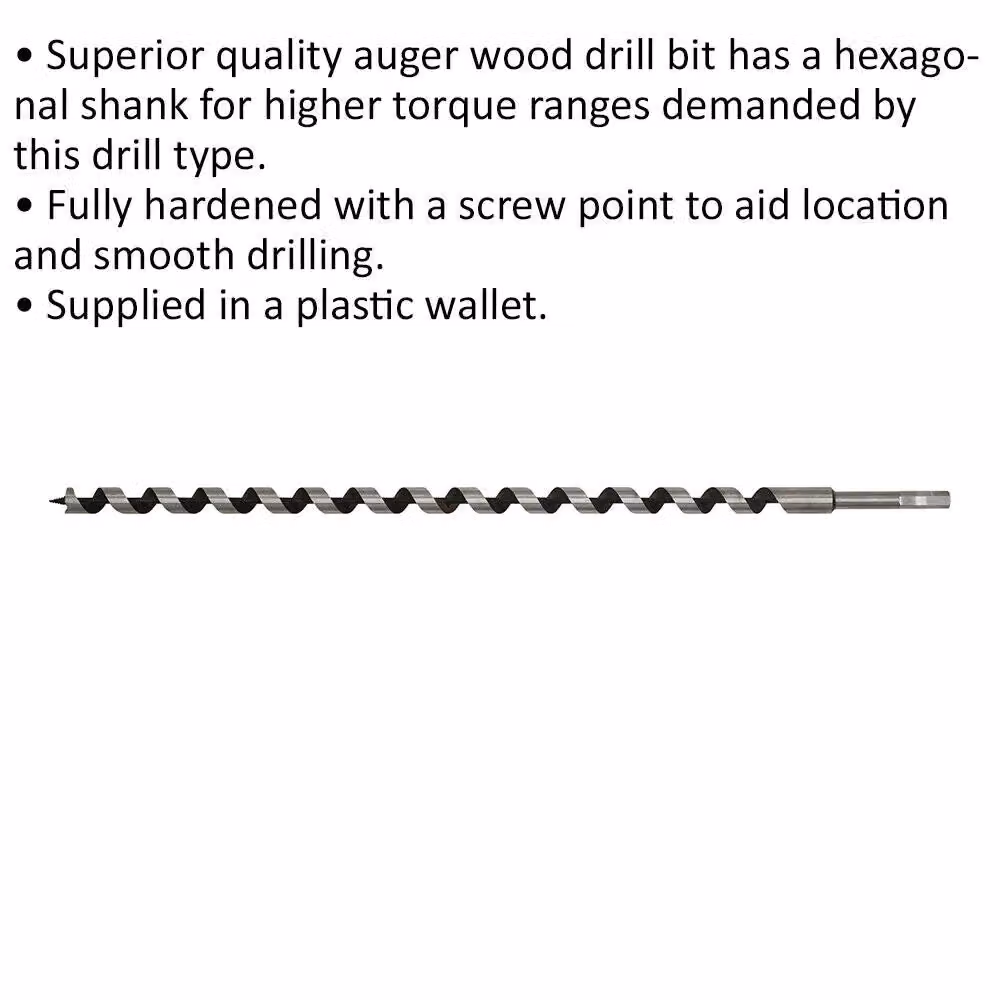 Loops Silver Hardened Auger Wood Drill Bit with Hexagonal Shank, Diameter: 18 mm, Length: 600 mm – 2