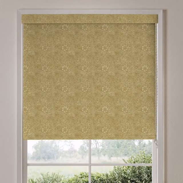 William Morris Marigold Floral Blackout Made To Measure Roller Blind, Yellow