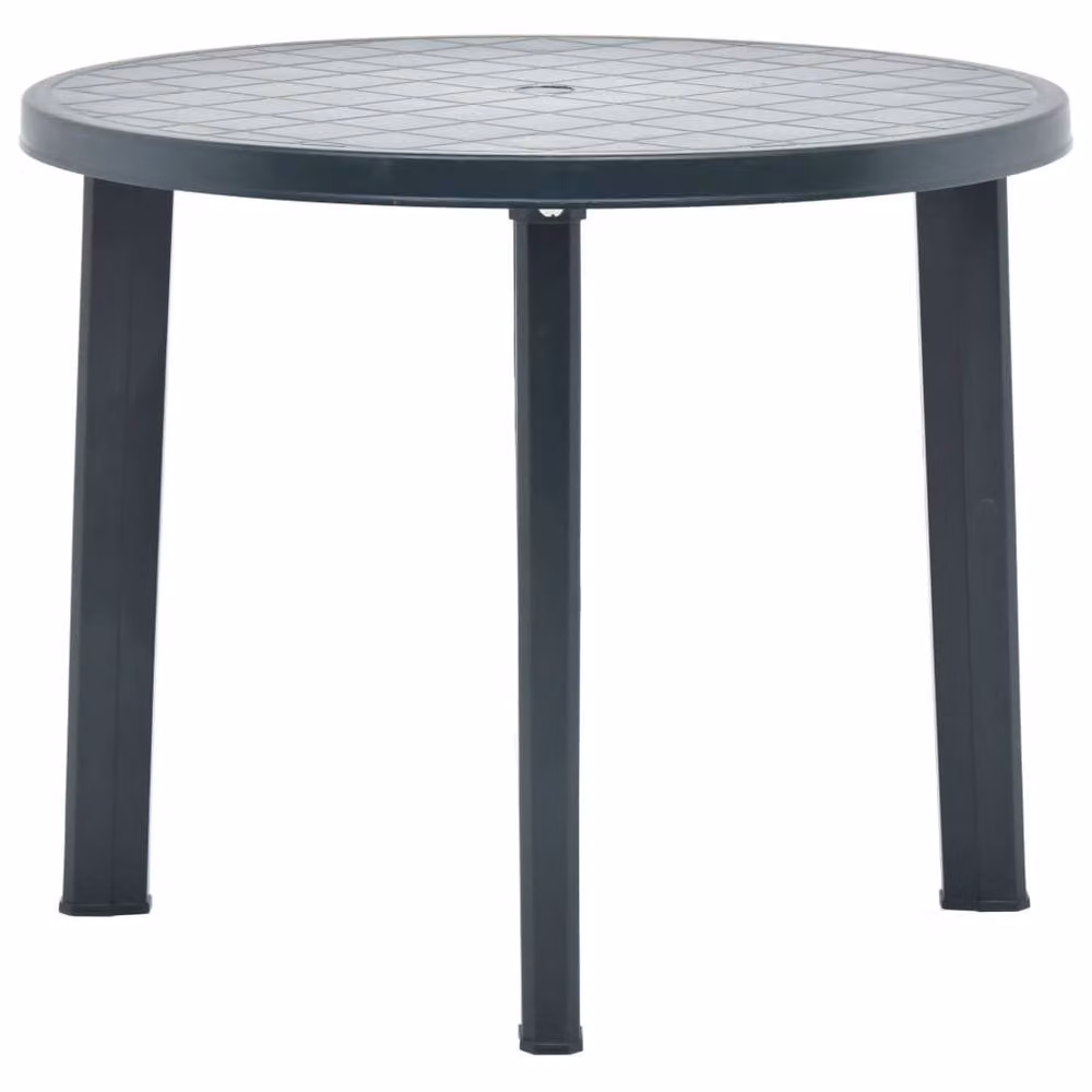 Berkfield Home Round Plastic Garden Table, Green, Diameter: 89 cm – 2