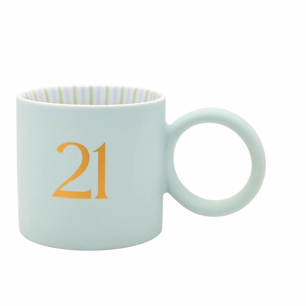 Widdop and Co 21st Birthday Blue and Gold Ceramic Tea and Coffee Mug – 2