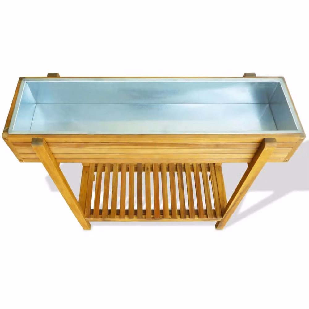 Berkfield Home Raised Garden Bed in Brown Solid Acacia Wood and Zinc – 2