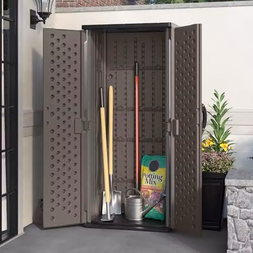 Rowlinsons Mannington Resin Storage Cabinet in Stone Grey, W83 x D65 x H183 cm – 3