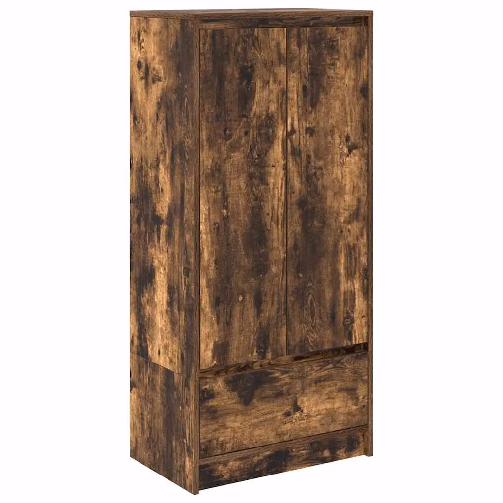 Berkfield Home Wall Mounted Smoked Oak Cabinet in Brown with Internal Drawers and Shelves, W/D/H: 55.5 x 34 x 119.5 cm – 2