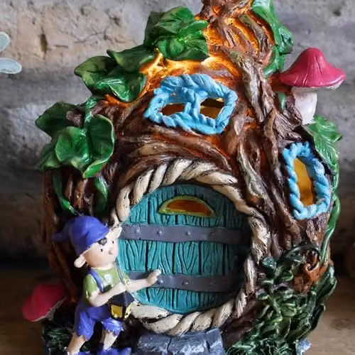 Gifts Direct 2 U Multicolour Solar Fairy House Light Up Garden Ornament – 2