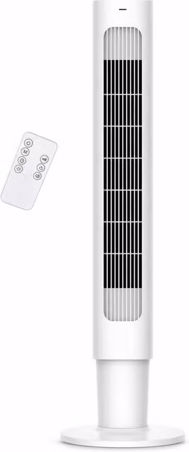 Mylek 34.4 inch Cooling Tower Fan with Remote Control, 4 Speeds and Digital Display, White